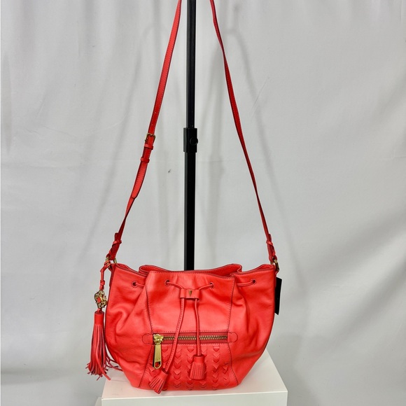 Rafe’ Orange Designer Leather Shoulder Bag NWOT - Picture 2 of 16